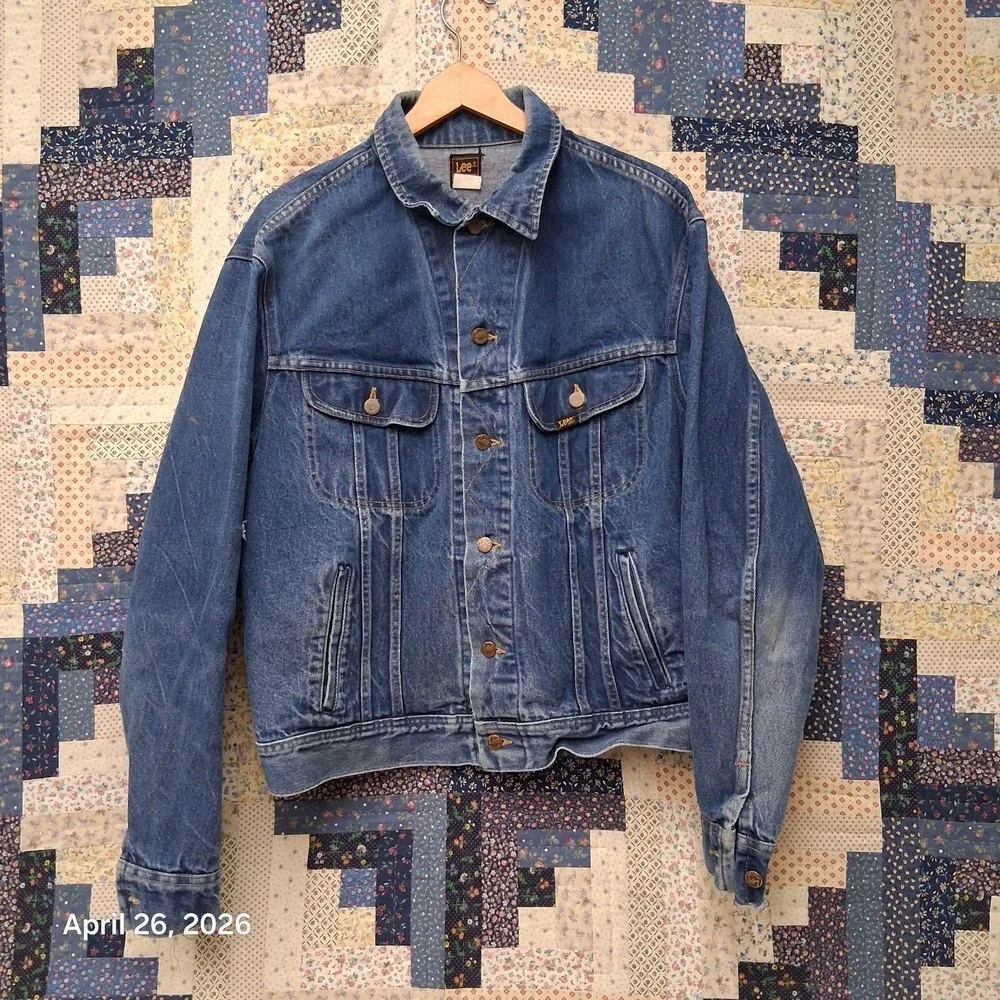 Vintage Lee Riders Sanforized 1970s Jacket Size 42 - Large Denim Trucker 101J